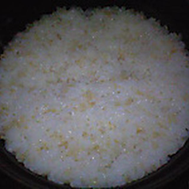 湯立てで白米（８４７）。。。福井県産越前たけふ特別栽培米コシヒカリ白米白米・新米（あいざわ米店）と茨城県産うまかっぺコシヒカリ玄米・新米（あいざわ米店）