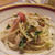 カニカマ・たまねぎ・豆苗のパスタサラダ　柚子こしょうマヨで