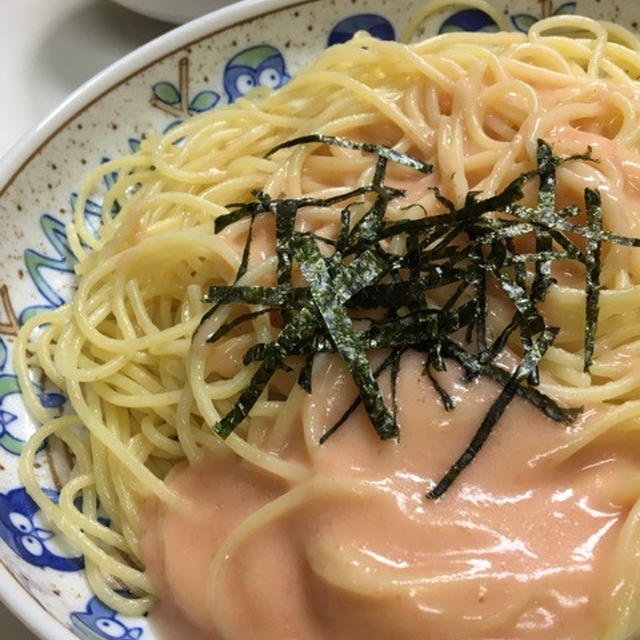 2/25☆夜ご飯　たらこクリームソースパスタ♬