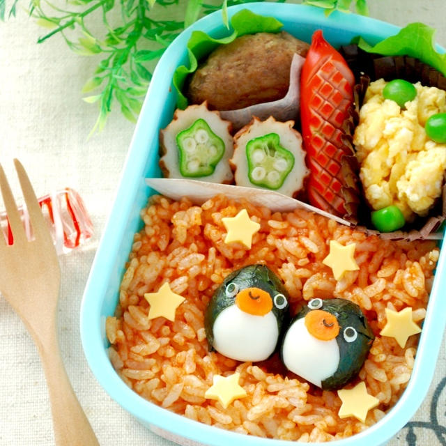 キャラ弁キャラ弁☆うずらdeペンギン（中級）