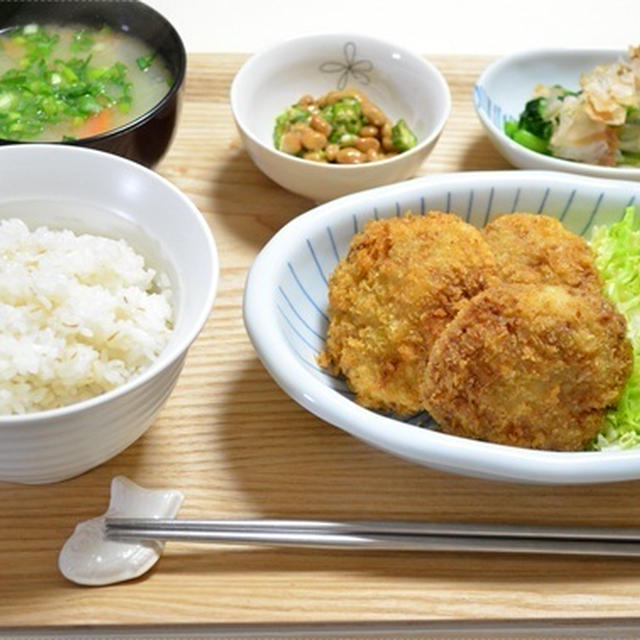 さくさくジューシーお豆腐メンチ定食で晩ご飯☆