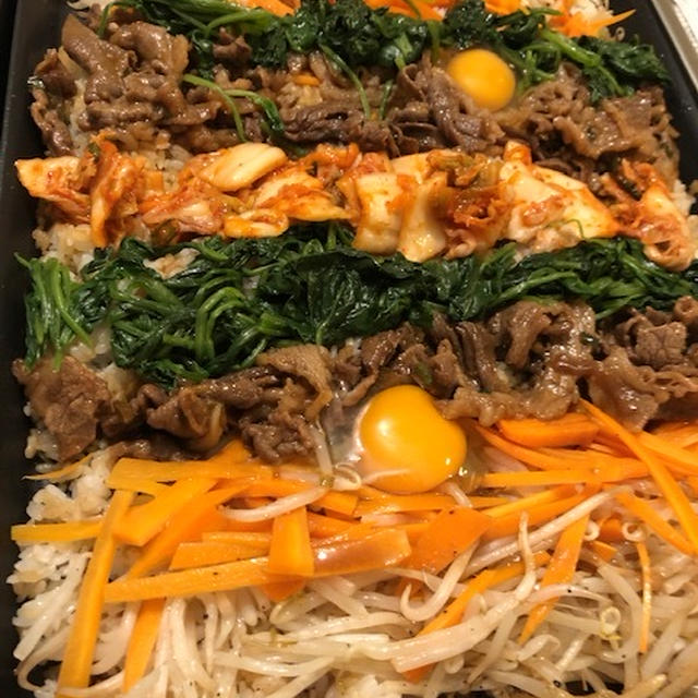 ホットプレートでビビンバ♡小玉スイカ
