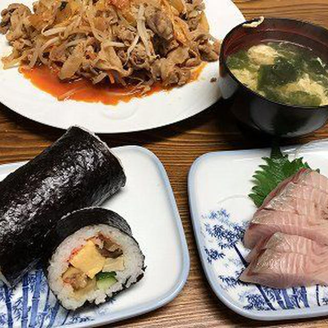 恵方巻と豚キムチ