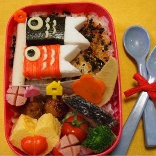 はんぺんで鯉のぼり弁当〖デコ弁〗 #平日お昼ご飯はお弁当or外食