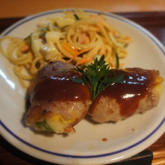 豚肉のポテト包み焼き