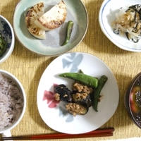 なすと万願寺とうがらしの味噌炒め