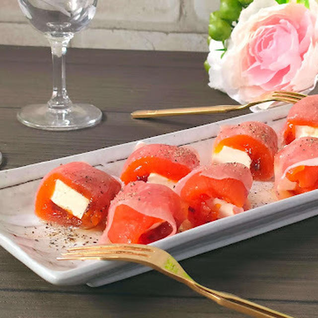 絶品おつまみ！福島県産あんぽ柿とクリームチーズの生ハム巻きレシピ
