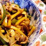 青椒肉絲と中華風スープ