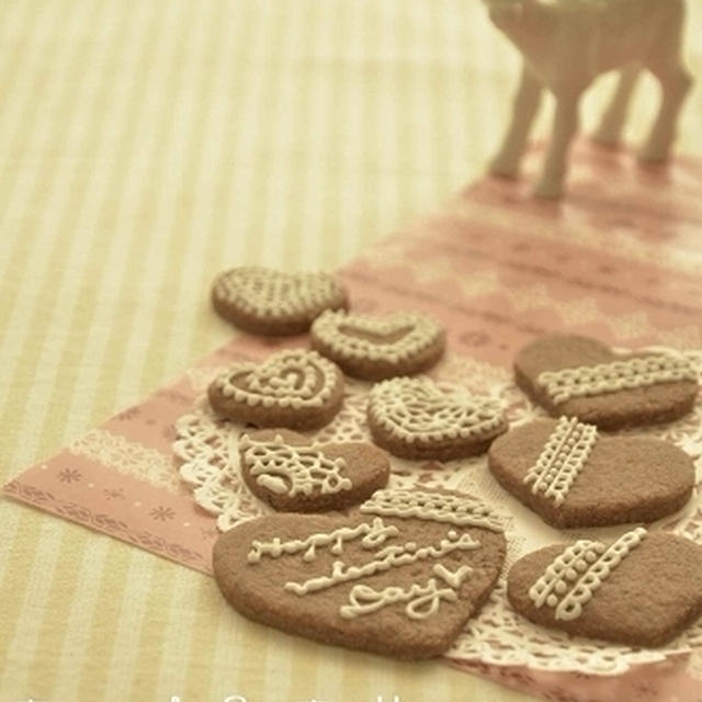バレンタイン❤ハートのアイシング・ショコラクッキー