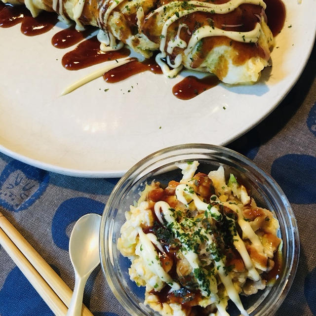 介護食：キャベツのお好み焼き風オムレツ　＆　また痛い