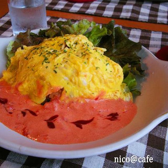 トマトクリームオムライス☆炊飯器チキンライス〜