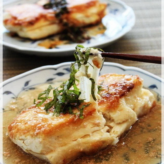 チーズがとろ～り♪ 明太餡かけ豆腐＆豆腐のチヂミ