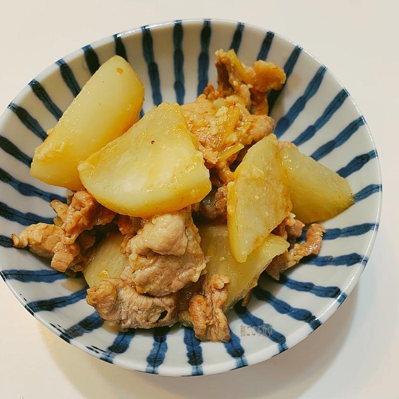 豚肉とかぶの味噌煮　レシピ