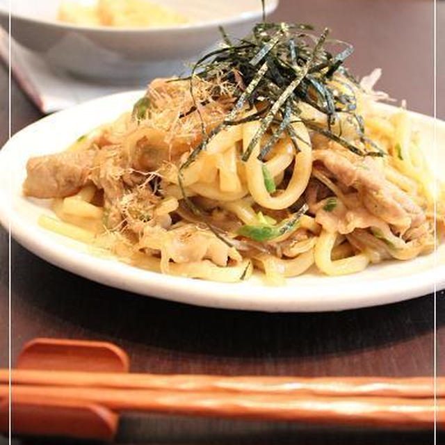 焼きうどん＆きなこ餅