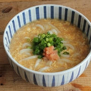 冷凍うどんで簡単！卵と明太子のあんかけうどん
