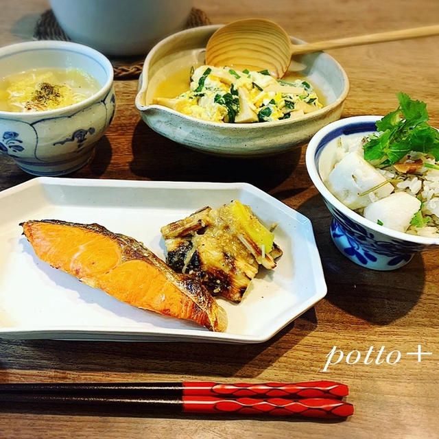 白菜スープと里芋ごはん