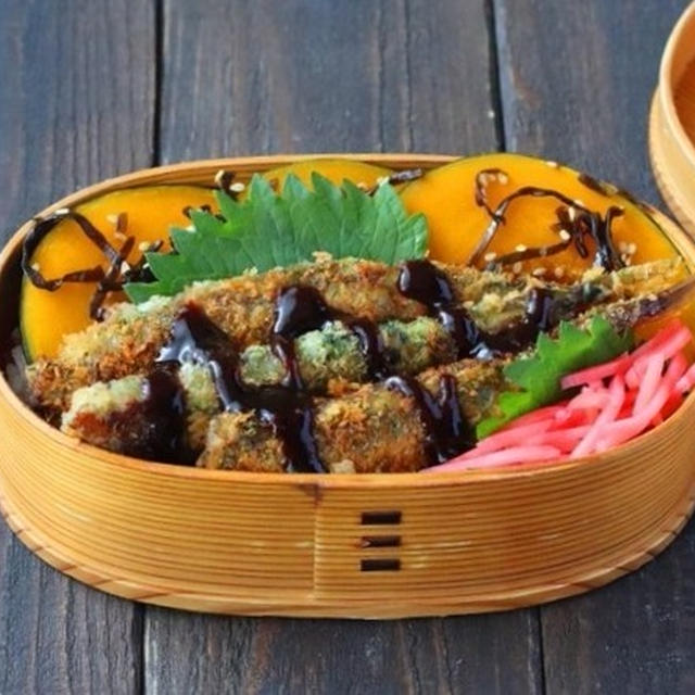 朝10分！「ししゃも磯辺カツ」「レンジかぼちゃの塩昆布和え」2品弁当　＆　かぼちゃのお弁当おかずレシピ10選