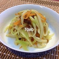 節約料理♪レンジで簡単！ブロッコリーの芯と大根と人参の皮　ｄｅ　ナムル