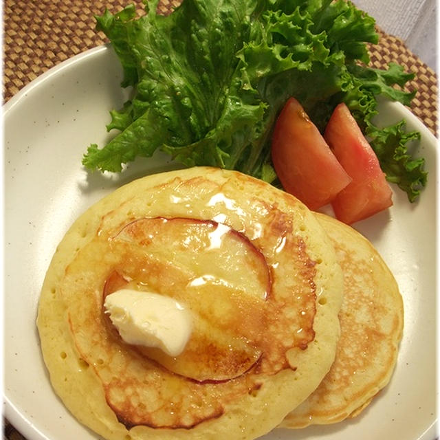 簡単■ ふんわりりんご味 【りんごのパンケーキ】 ■(´・ω・`)ｵｲｼｲﾉｫ