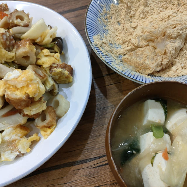 朝からきなこ餅な朝ごはん＼(^o^)／