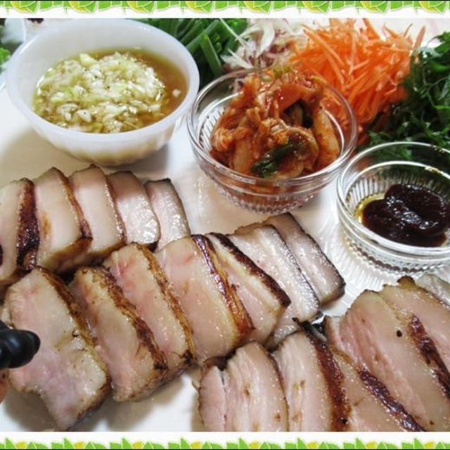 【ポッサム豚ばら肉を茹で焼き】野菜モリモリ!低温調理器のヘルシーレシピ