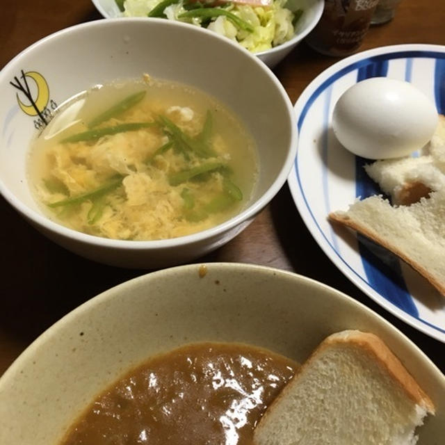 千切りパンde朝カレー 笑