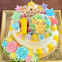 【1歳のお誕生日に】ピカチュウとお花の可愛いケーキ