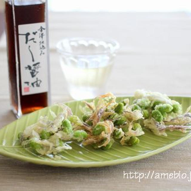 夏のおつまみ天＊みょうがと枝豆の天ぷら