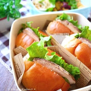 鶏むね肉のチャーシューを使ってロールサンド弁当