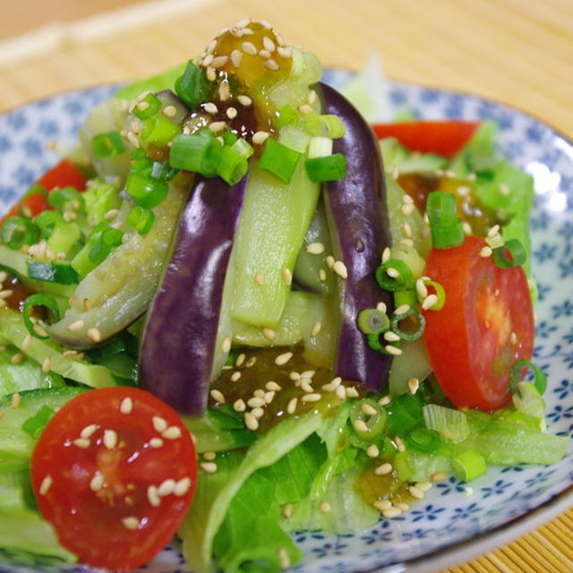 なすのキラキラぽん酢ジュレサラダ