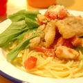 タラとトマトのさっぱりパスタ