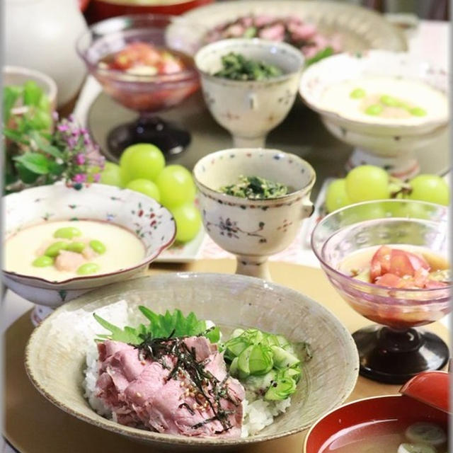 【レシピ・リンク】ほったらかしローストビーフののっけ丼。と　献立と　柑橘上手。