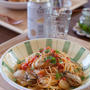 牡蠣とトマトのパスタ