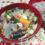 ピリ辛さんまのけんちん蕎麦