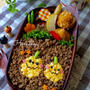 そぼろでハロウィン弁当♡