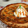 Apple Custard Flaky Pie with Vanilla Ice Cream