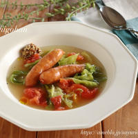 【レシピ】レンチンで簡単♪ウインナーとシャキシャキレタスのスープ