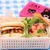カフェ弁当☆コロッケ月見マフィンサンド弁当