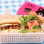 カフェ弁当☆コロッケ月見マフィンサンド弁当