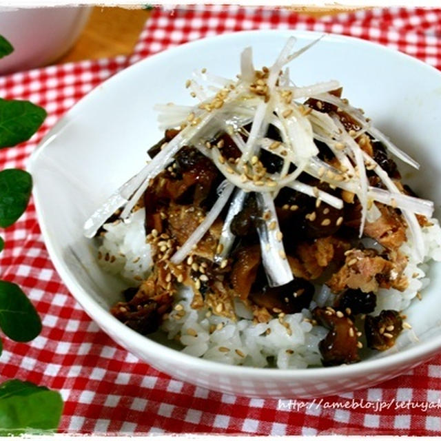 モニター参加中☆2度美味しい！キューちゃんと鯖缶のネギ塩丼茶漬け(ﾉ´∀｀*)