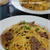 牛肉と食べるラー油和えパスタ