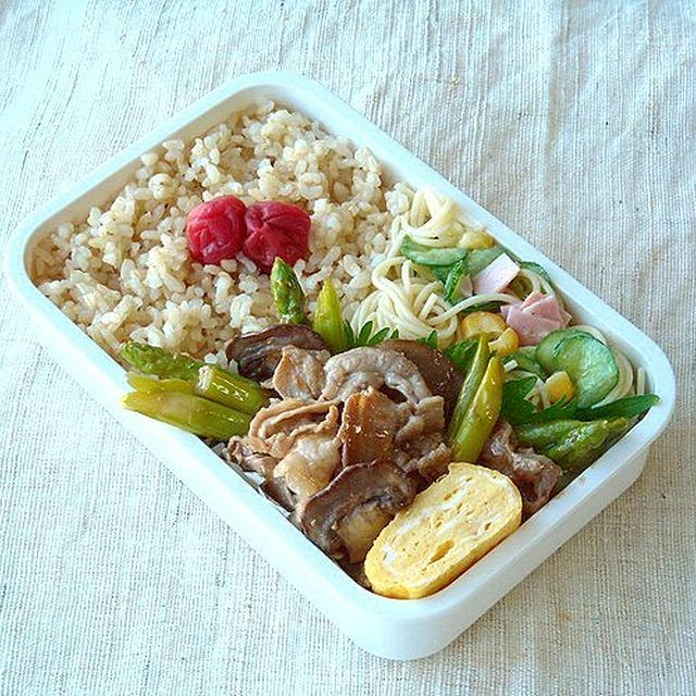 7/8(月)豚とアスパラの酢ナンプラー炒め弁当