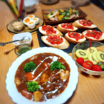 カスタードプリンアイスとビーフシチュー