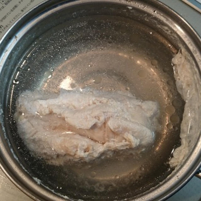 鶏ハムでスープ