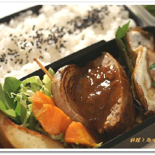 男弁当／ロコモコ風ハンバーグ弁当です＾＾