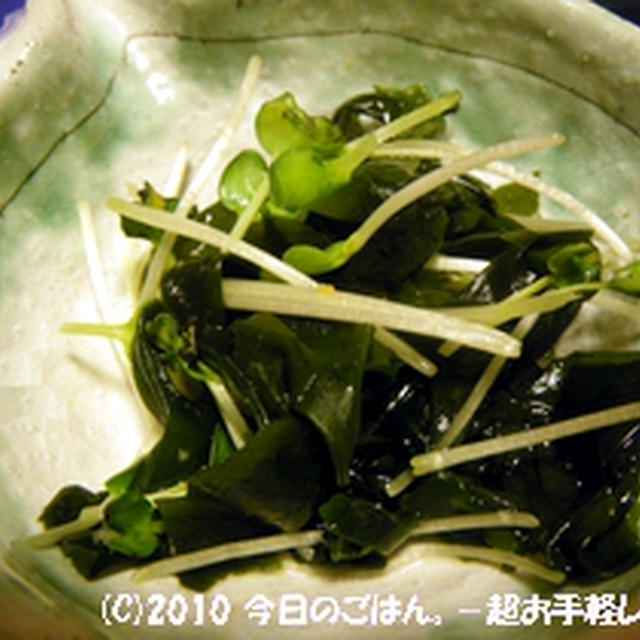 わかめとかいわれ大根のしょうがぽん酢　３分でさっぱり(^_-)-☆