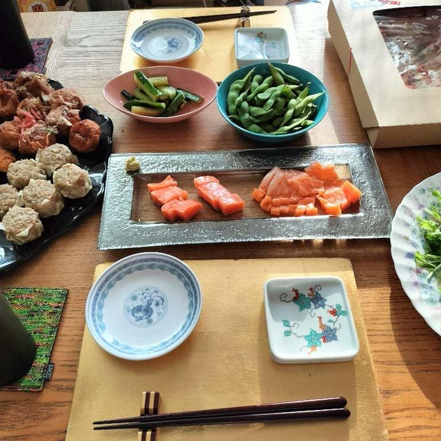バルコニーで花火見物　午後から呑みながら待つ！