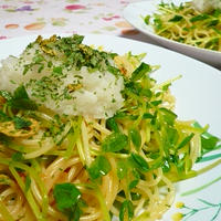 レモンおろしの豆苗ペペロンチーニのつくりかた