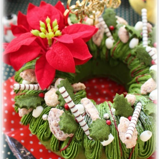 リースのクリスマスケーキ♪