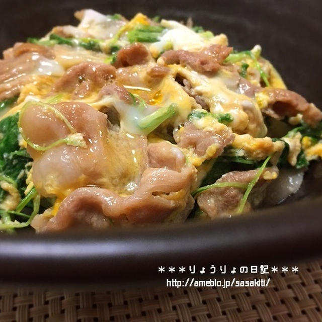 *【recipe】豚肉と水菜の他人丼*